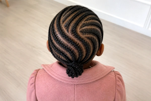 Coiffure enfant nattes collées